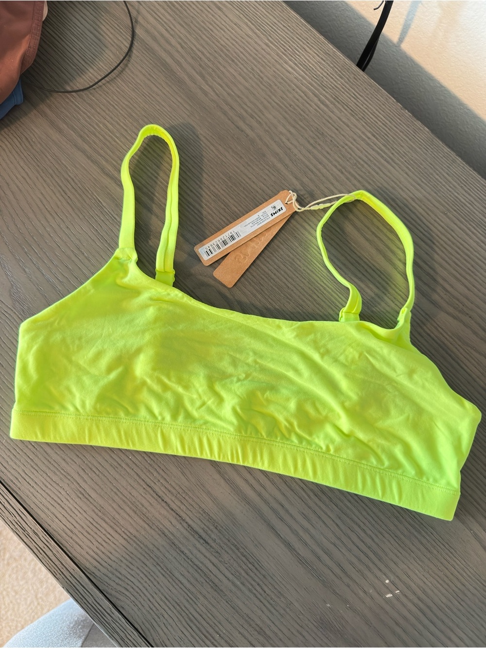 SKIMS Neon Lime Lightweight Bralette (limited edition color, green highlighter)
